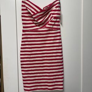 L’agence • Red & Cream Tube Dress NWT